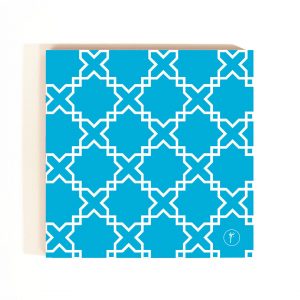 Wood Coaster - Geometry pattern Blue sku 516
