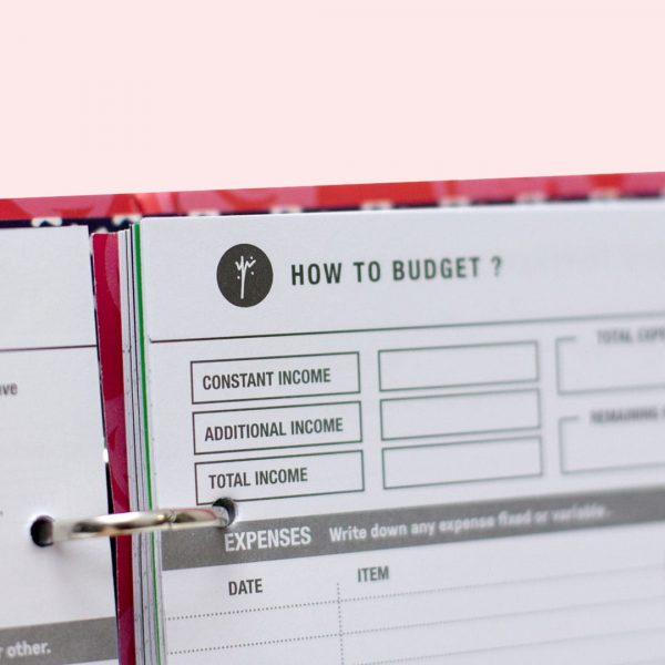 any year planner binder close up budget