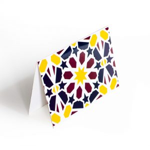 YM Sketch Greeting card that has modern islamic pattern on white background made in Cairo Egypt ramadan