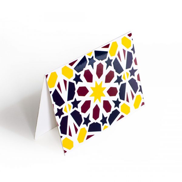 YM Sketch Greeting card that has modern islamic pattern on white background made in Cairo Egypt ramadan