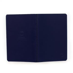 Journal pocket set of 3 lined Navy blue thread stitched top view back opened