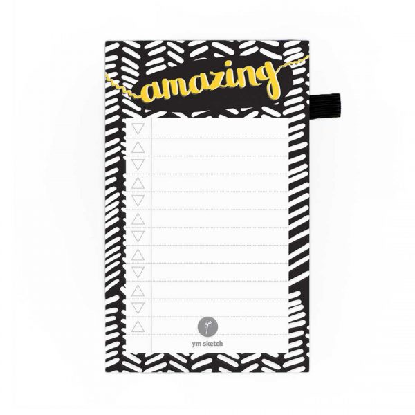 mini magnetic notepad yellow and black to do list tear paper that says amazing pattern
