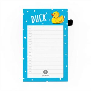 mini magnetic notepad yellow and blue to do list tear paper that says duck