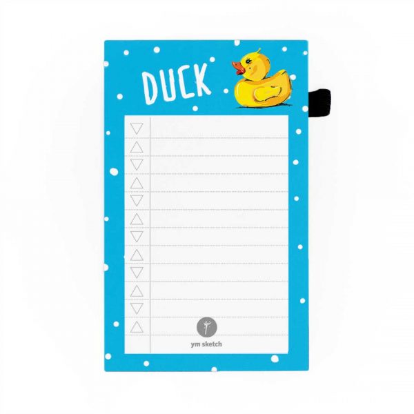 mini magnetic notepad yellow and blue to do list tear paper that says duck