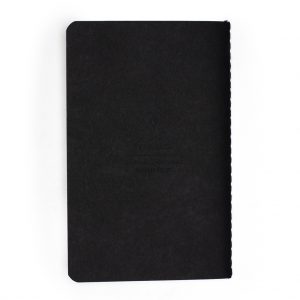 Journal pocket set of 3 lined black thread stitched top view one back notebook