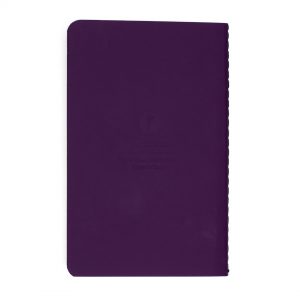 journal pocket lined thread stitched purple back