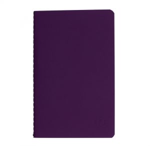 journal pocket lined thread stitched purple front