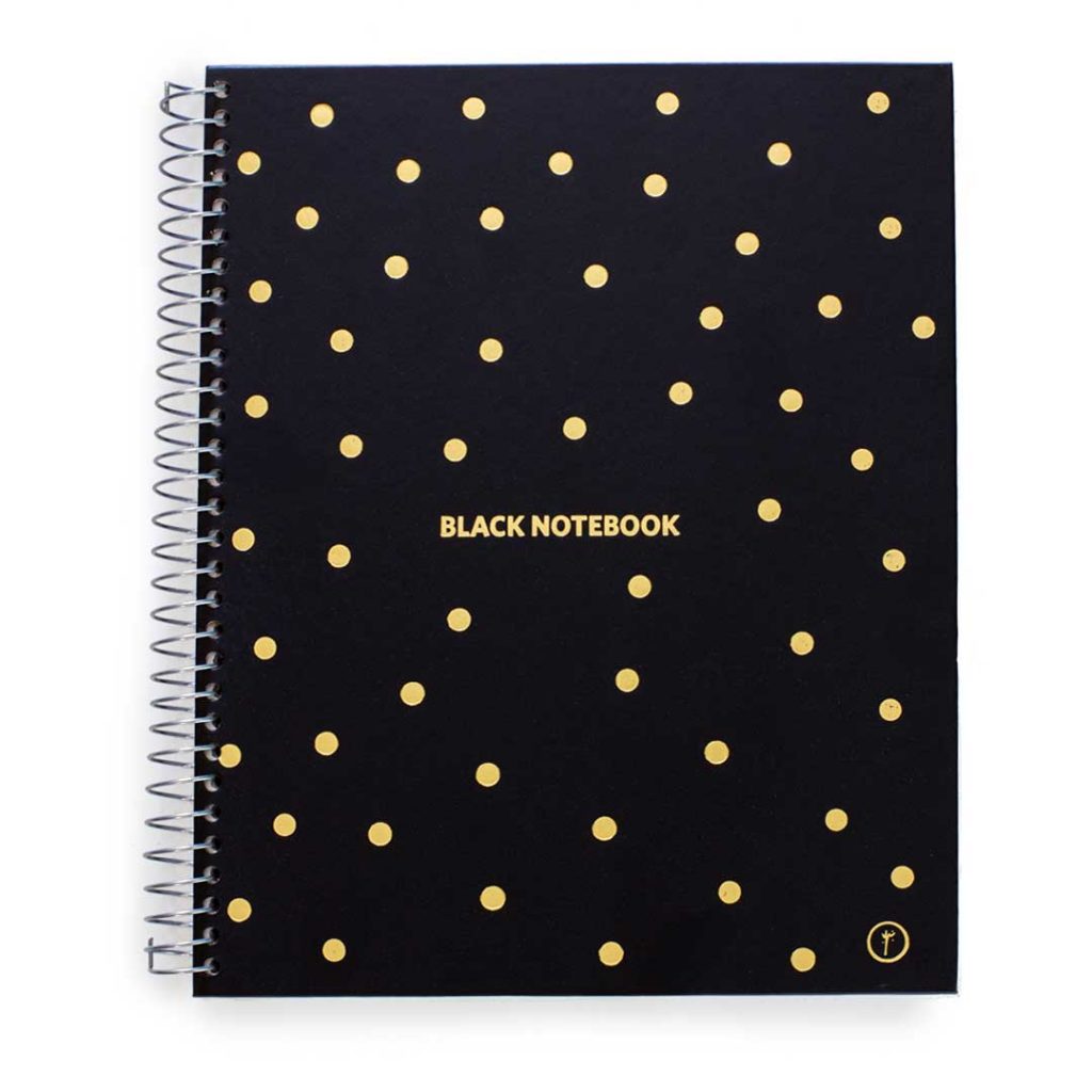 notebook A4 black gold large A4 size