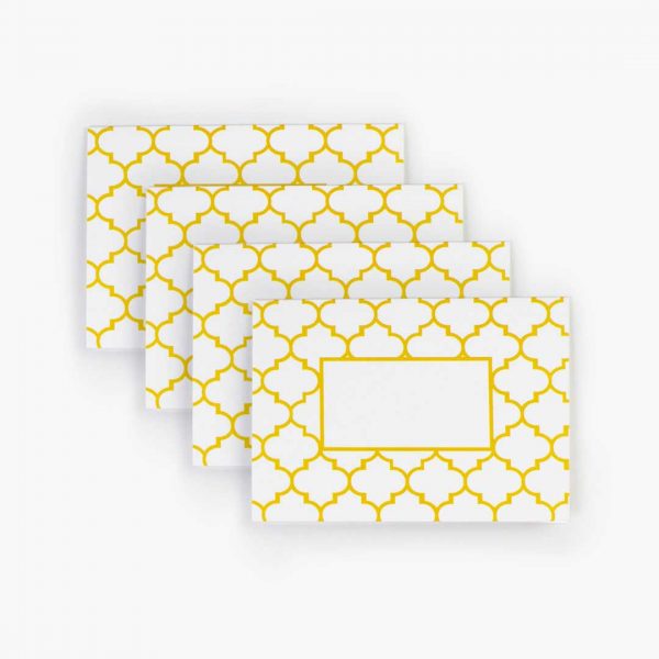Yellow Geometry Pattern - Set of 4 cards