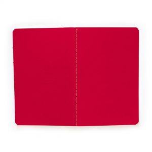 Journal pocket set of 3 lined red thread stitched top view back opened
