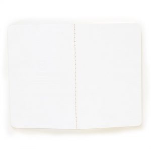Journal pocket set of 3 lined white thread stitched top view back opened