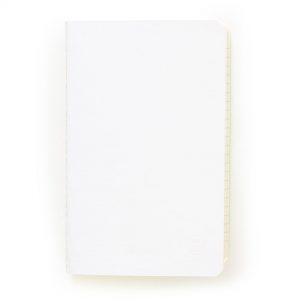 journal pocket lined thread stitched white front
