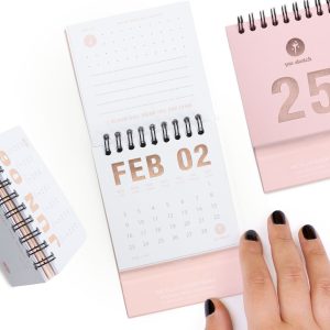 2025 Pink Mini Desk Calendar 4